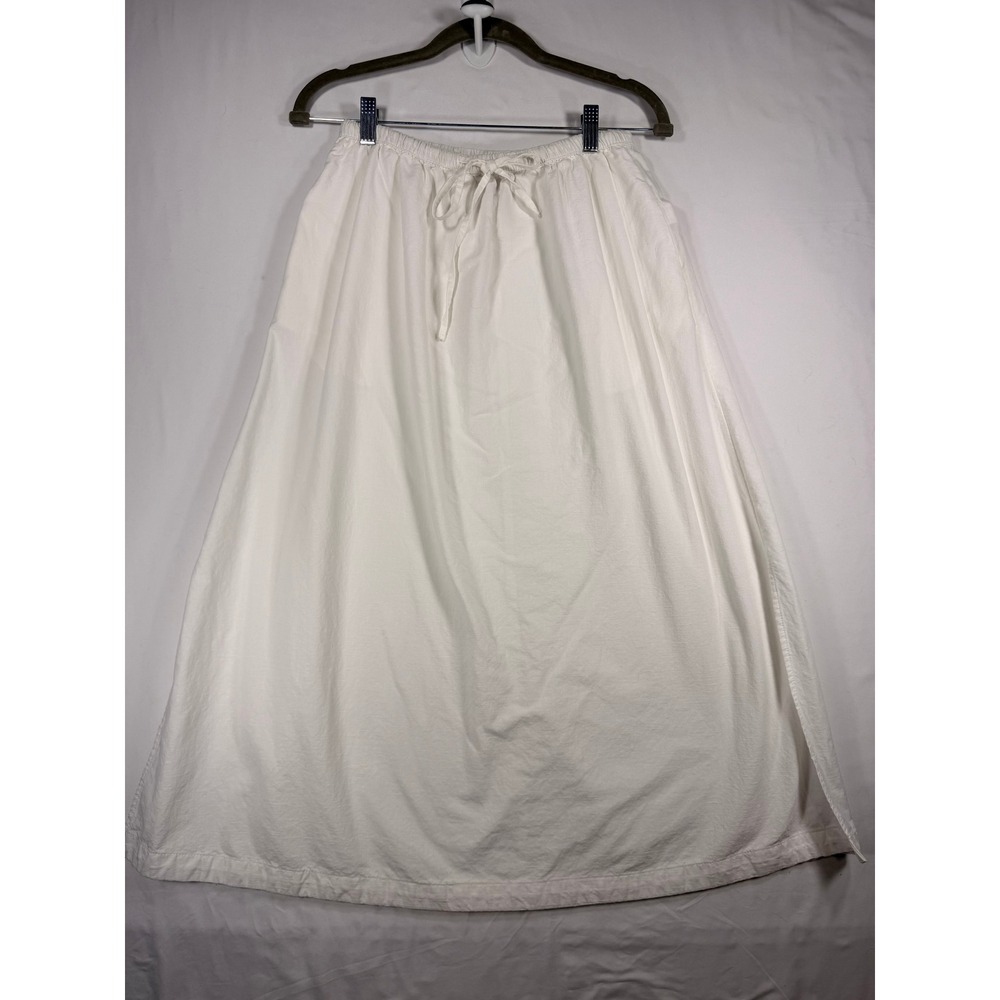 Universal Thread Maxi Skirt Women S White Excellent Boho Coastal Slit Cotton